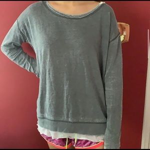 Distressed grey sweater